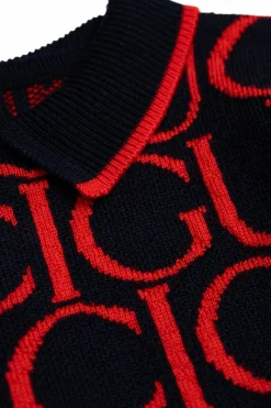 Gucci Kids GRANATOWY Sukienka z kołnierzem