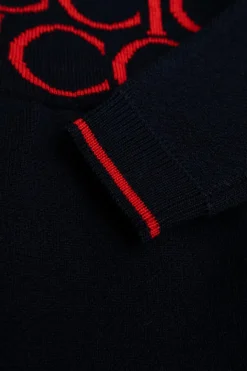Gucci Kids GRANATOWY Sukienka z kołnierzem