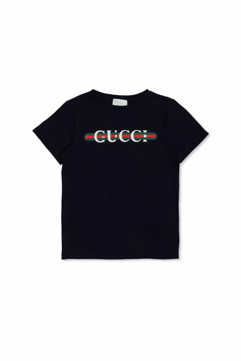 Gucci Kids GRANATOWY T-shirt z logo
