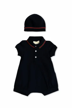 Gucci Kids GRANATOWY Zestaw: czapka i body