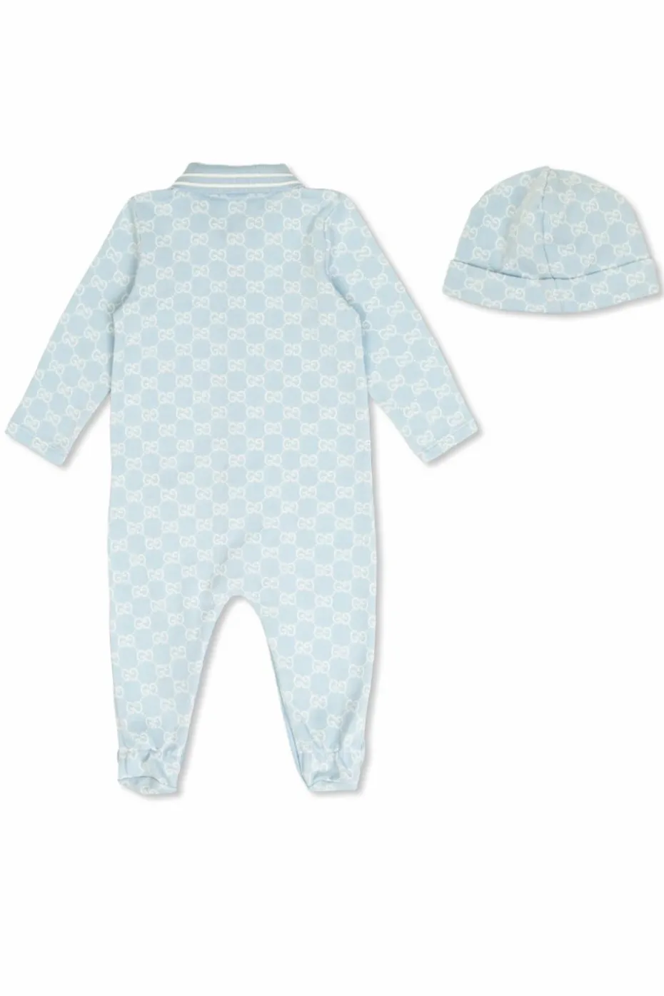 Gucci Kids jasnoniebieski Komplet: pajacyk niemowlęcy i czapka