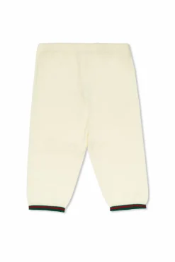 Gucci Kids kremowy Wełniane spodnie