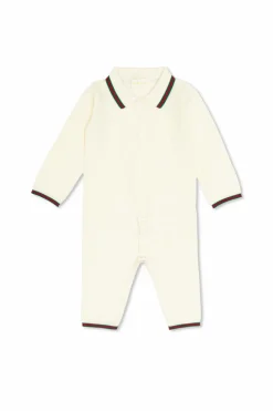 Gucci Kids kremowy Wełniany pajacyk niemowlęcy