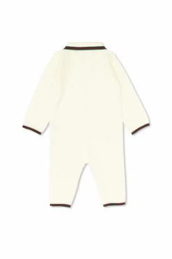 Gucci Kids kremowy Wełniany pajacyk niemowlęcy