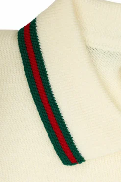 Gucci Kids kremowy Wełniany pajacyk niemowlęcy