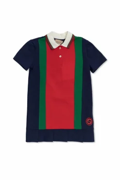 Gucci Kids MULTIKOLOR Bawełniana sukienka z wyszytym logo