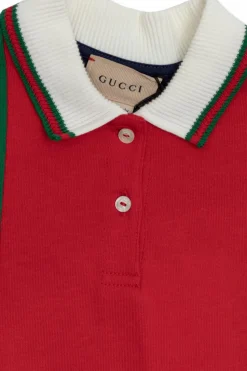 Gucci Kids MULTIKOLOR Bawełniana sukienka z wyszytym logo