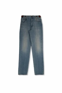 Gucci Kids NIEBIESKI Jeansy z pasem ‘Web’