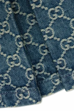 Gucci Kids NIEBIESKI Jeansowa sukienka ze wzorem `GG`