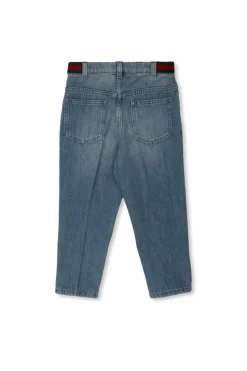 Gucci Kids NIEBIESKI Jeansy z pasem ‘Web’