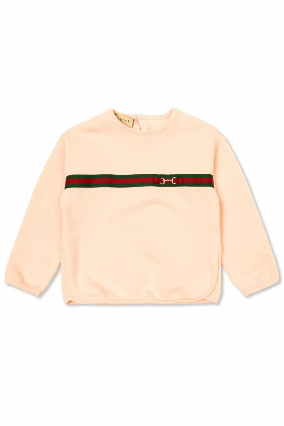Gucci Kids RÓŻOWY Bluza z charakterystycznym paskiem `Web`