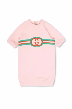 Gucci Kids RÓŻOWY Sukienka z logo