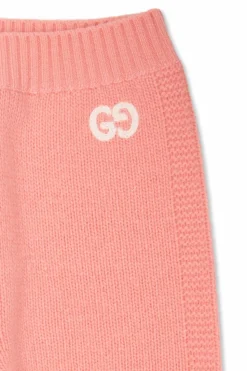 Gucci Kids RÓŻOWY Wełniane spodnie z logo