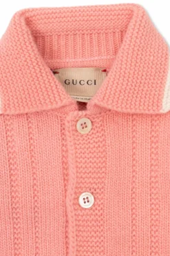 Gucci Kids RÓŻOWY Wełniany kardigan