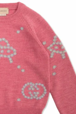 Gucci Kids RÓŻOWY Wełniany sweter
