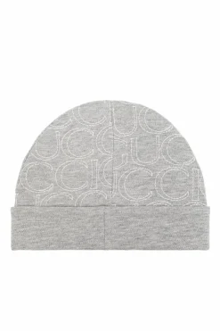 Gucci Kids SZARY Bawełniana czapka z wyszytym logo