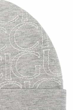 Gucci Kids SZARY Bawełniana czapka z wyszytym logo
