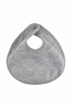 Gucci Kids SZARY Bawełniany śliniak z wyszytym logo