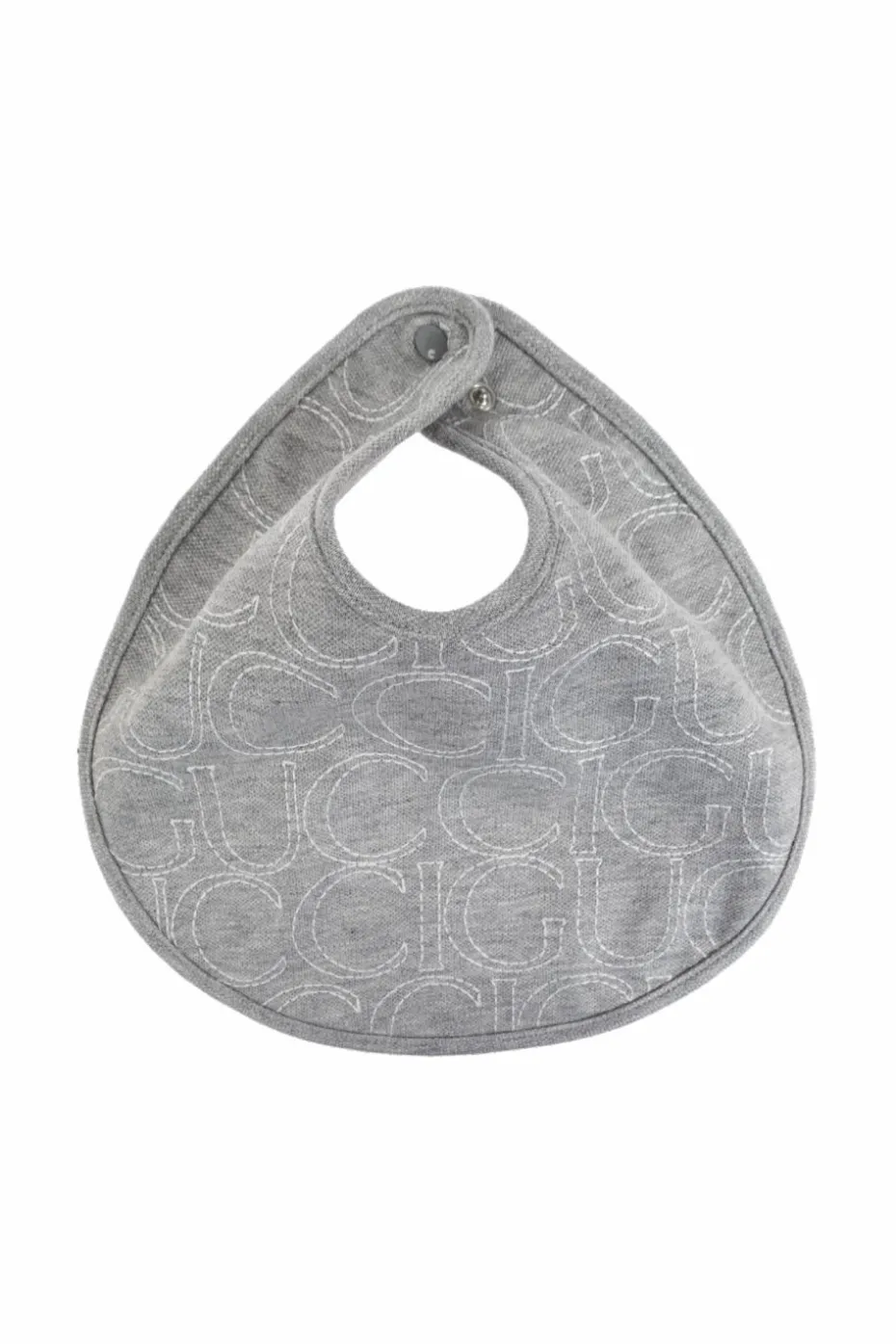 Gucci Kids SZARY Bawełniany śliniak z wyszytym logo