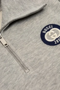 Gucci Kids SZARY Bluza z kołnierzem