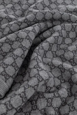 Gucci Kids SZARY Kocyk niemowlęcy ze wzorem `GG`