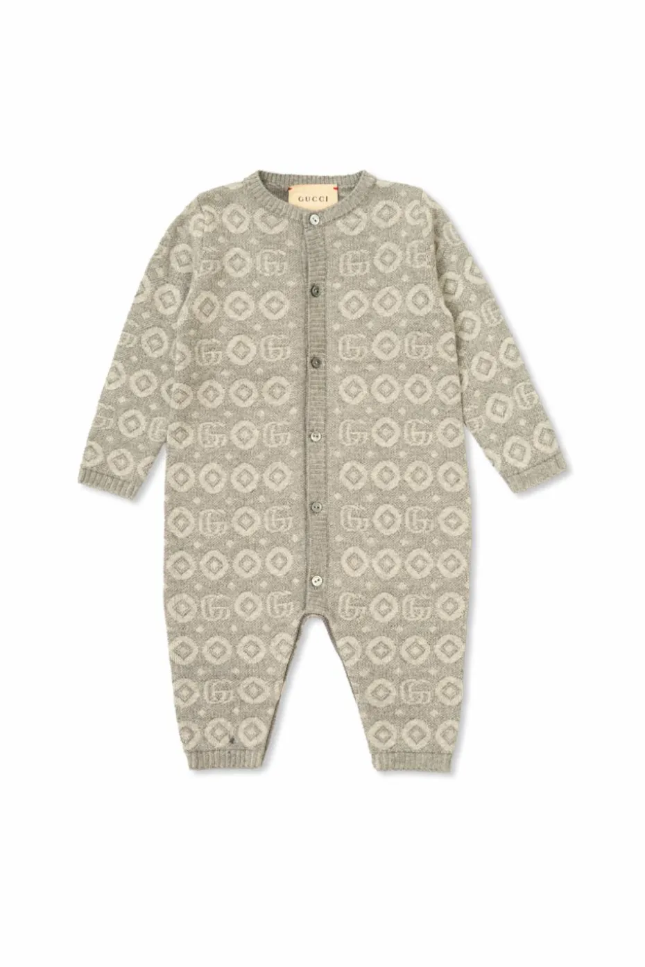 Gucci Kids SZARY Pajacyk niemowlęcy ze wzorem `GG`