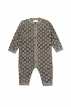 Gucci Kids SZARY Pajacyk ze wzorem `GG`
