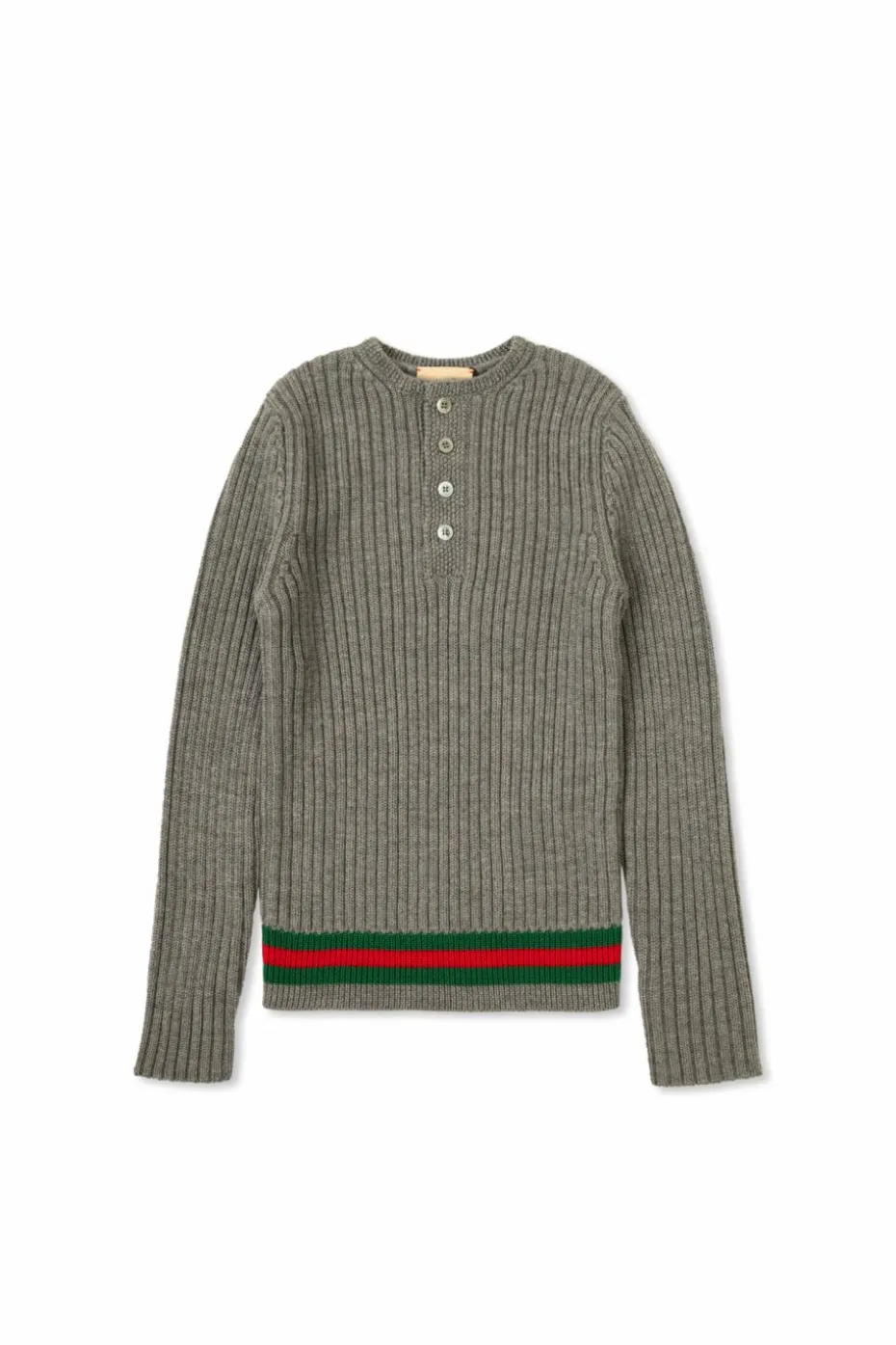 Gucci Kids SZARY Sweter z charakterystycznym paskiem `Web`
