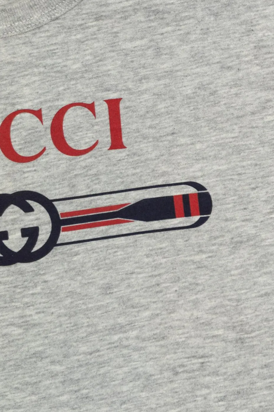 Gucci Kids SZARY T-shirt z nadrukowanym logo