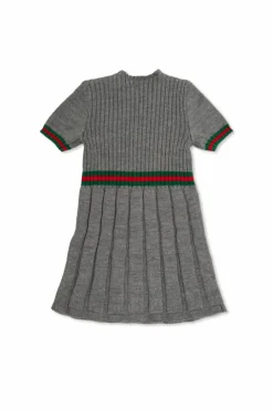 Gucci Kids SZARY Wełniana sukienka