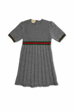 Gucci Kids SZARY Wełniana sukienka