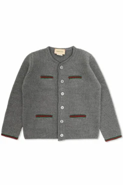 Gucci Kids SZARY Wełniany kardigan