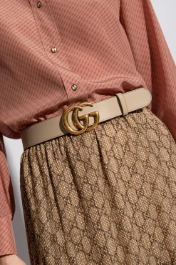 Gucci kremowy Dwustronny pasek