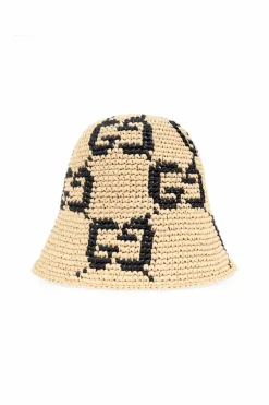 Gucci kremowy Kapelusz ze wzorem `GG`