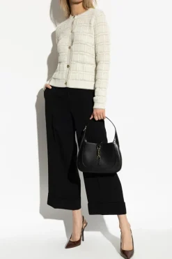 Gucci kremowy Kardigan z lureksową nicią