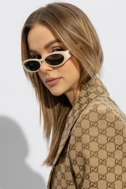 Gucci kremowy Okulary przeciwsłoneczne