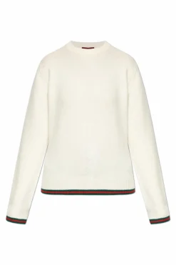 Gucci kremowy Sweter z okrągłym dekoltem