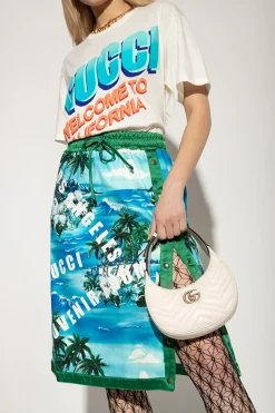 Gucci kremowy Torba na ramię ‘GG Marmont 2.0 Mini’ typu ‘hobo’