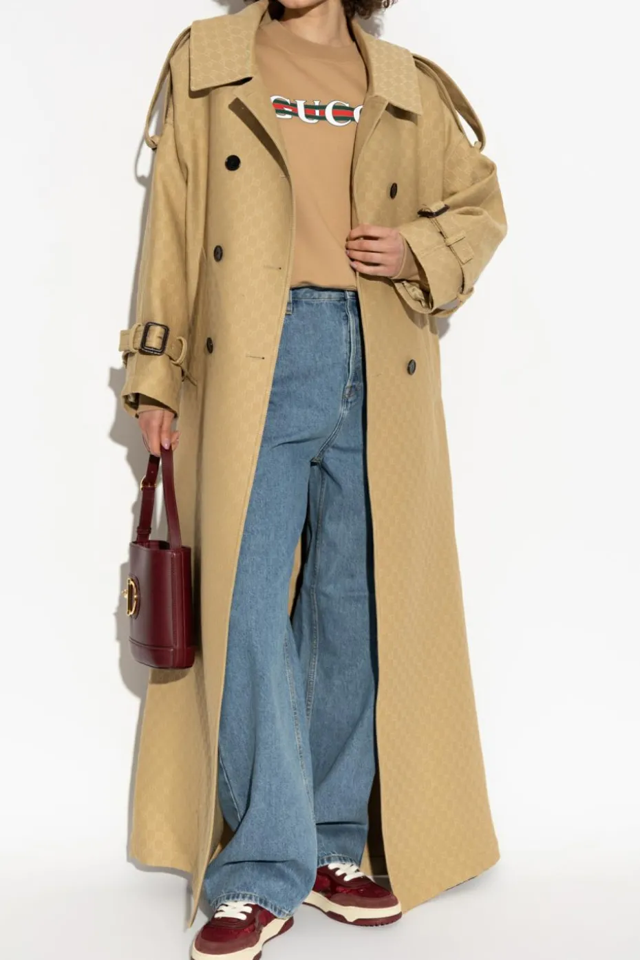 Gucci NIEBIESKI Jeansy z wysokim stanem