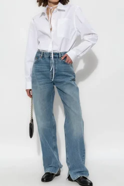 Gucci NIEBIESKI Jeansy z wysokim stanem