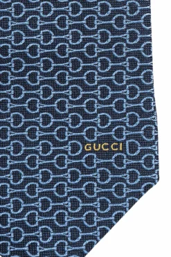 Gucci NIEBIESKI Jedwabny krawat
