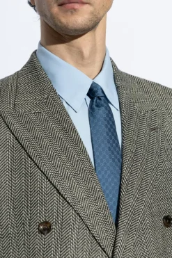 Gucci NIEBIESKI Jedwabny krawat