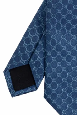 Gucci NIEBIESKI Jedwabny krawat