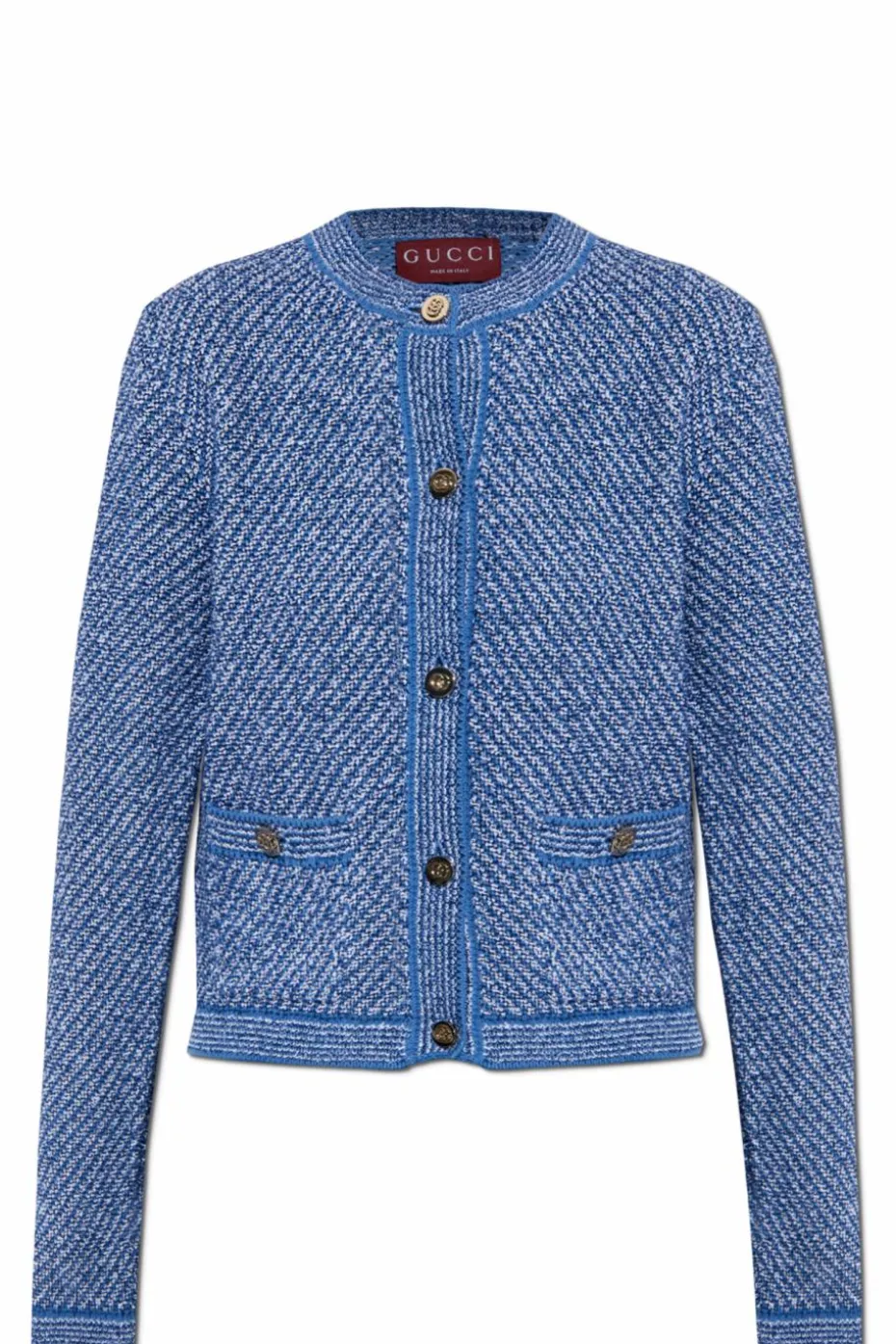 Gucci NIEBIESKI Kardigan z kieszeniami