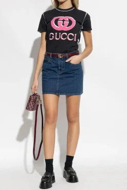 Gucci NIEBIESKI Spódnica jeansowa