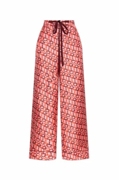 Gucci RÓŻOWY Jedwabne spodnie o luźnym kroju