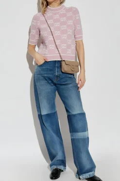 Gucci RÓŻOWY Sweter z logo