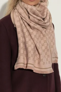 Gucci RÓŻOWY Szal z monogramem