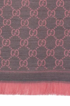 Gucci RÓŻOWY SZAL ZE WZOREM 'GG ORIGINAL'