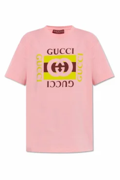 Gucci RÓŻOWY T-shirt z typu `oversize`